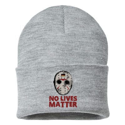 No Lives Matter Horror Halloween Jason Sustainable Knit Beanie