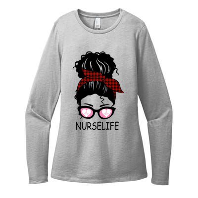 Nurse Life Messy Bun Nurse Life Gift Womens CVC Long Sleeve Shirt