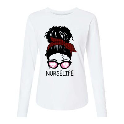 Nurse Life Messy Bun Nurse Life Gift Womens Cotton Relaxed Long Sleeve T-Shirt