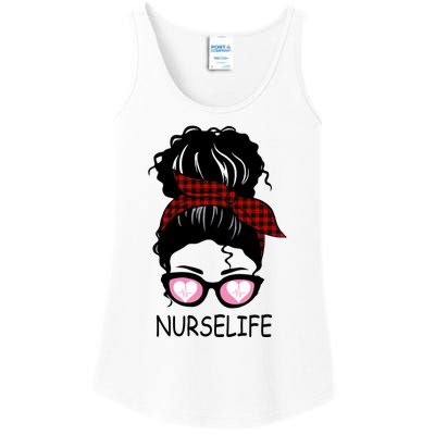 Nurse Life Messy Bun Nurse Life Gift Ladies Essential Tank