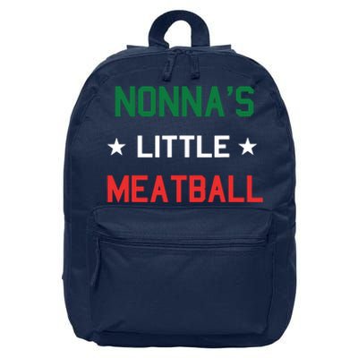 Nonnas Little Meatball Funny Italian Sayings Gift 16 in Basic Backpack