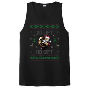 No Lift No Gift Gym Powerlifting Ugly Christmas Sweater Sant PosiCharge Competitor Tank