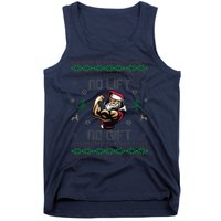 No Lift No Gift Gym Powerlifting Ugly Christmas Sweater Sant Tank Top