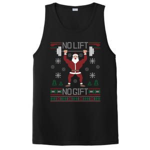 No Lift No Gift Ugly Christmas Sweater Santa Claus Gym PosiCharge Competitor Tank