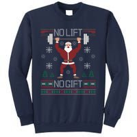 No Lift No Gift Ugly Christmas Sweater Santa Claus Gym Sweatshirt