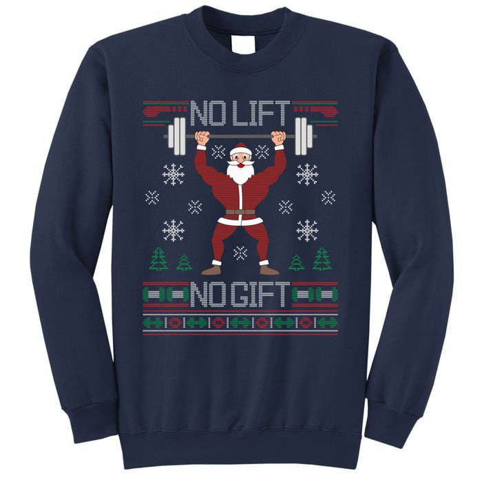 No Lift No Gift Ugly Christmas Sweater Santa Claus Gym Sweatshirt