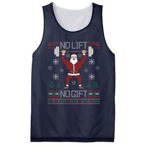 No Lift No Gift Ugly Christmas Sweater Santa Claus Gym Mesh Reversible Basketball Jersey Tank