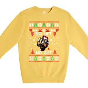 No Lift No Gift Ugly Christmas Premium Crewneck Sweatshirt