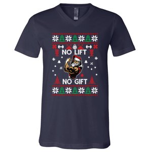 No Lift No Gift Ugly Christmas V-Neck T-Shirt