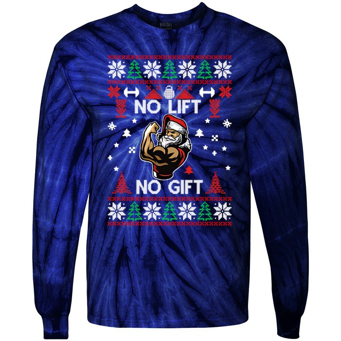 No Lift No Gift Ugly Christmas Tie-Dye Long Sleeve Shirt