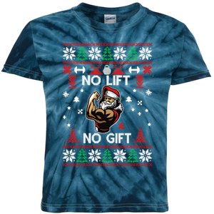 No Lift No Gift Ugly Christmas Kids Tie-Dye T-Shirt