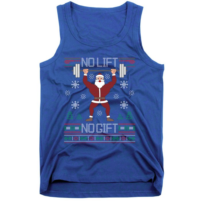 No Lift No Gift Ugly Christmas Santa Claus Gym Gift Tank Top