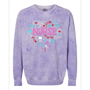 Nurse Love Nursing Student RN Life Thank You Gifts For Women Colorblast Crewneck Sweatshirt