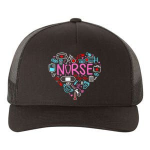 Nurse Love Nursing Student RN Life Thank You Gifts For Women Yupoong Adult 5-Panel Trucker Hat