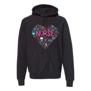 Nurse Love Nursing Student RN Life Thank You Gifts For Women Premium Hoodie