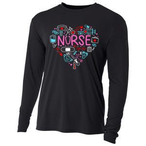 Nurse Love Nursing Student RN Life Thank You Gifts For Women Cooling Performance Long Sleeve Crew