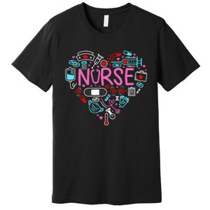 Nurse Love Nursing Student RN Life Thank You Gifts For Women Premium T-Shirt