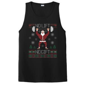 No Lift No Gift Ugly Christmas Sweater Santa Claus Gym PosiCharge Competitor Tank