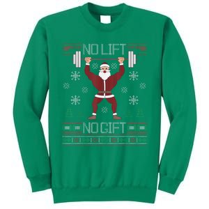 No Lift No Gift Ugly Christmas Sweater Santa Claus Gym Sweatshirt