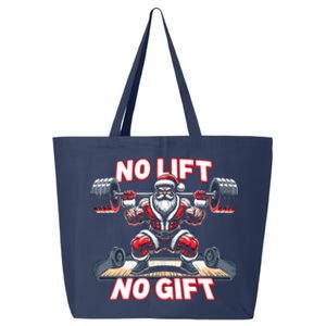 No Lift No Gift Santa Claus Christmas Gym Bodybuilding 25L Jumbo Tote