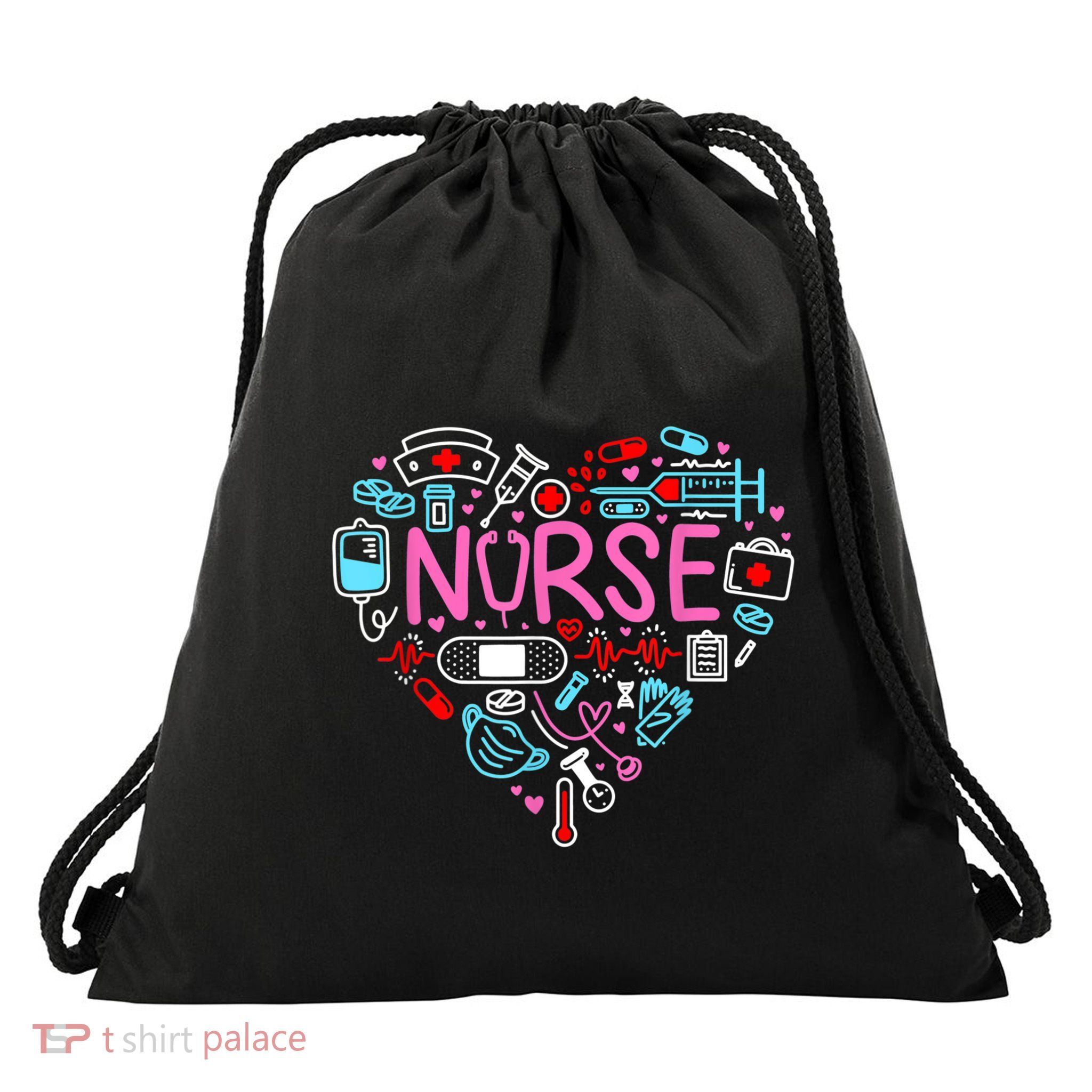 Nurse Love Nursing Student RN Life Thank You Gifts For Women Drawstring Bag
