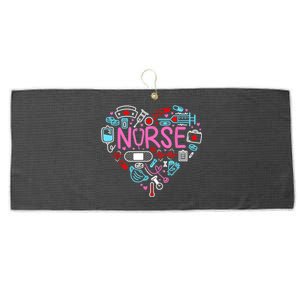 Nurse Love Nursing Student RN Life Thank You Gifts For Women Large Microfiber Waffle Golf Towel