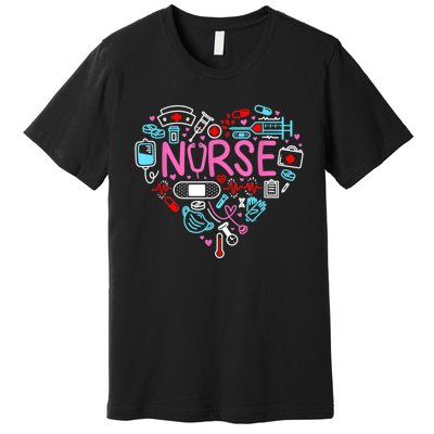 Nurse Love Nursing Student RN Life Thank You Gifts For Women Premium T-Shirt