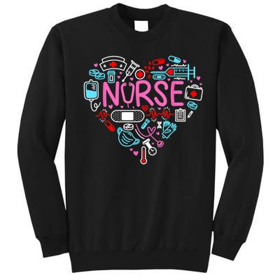 Nurse Love Nursing Student RN Life Thank You Gifts For Women Tall Sweatshirt