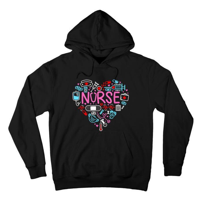 Nurse Love Nursing Student RN Life Thank You Gifts For Women Tall Hoodie