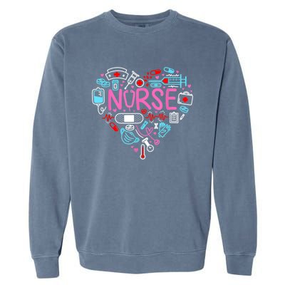 Nurse Love Nursing Student RN Life Thank You Gifts For Women Garment-Dyed Sweatshirt