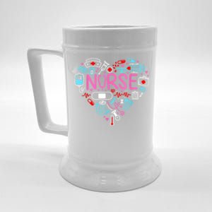 Nurse Love Nursing Student RN Life Thank You Gifts For Women Beer Stein