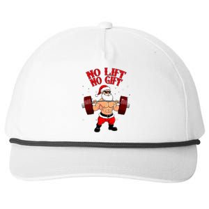 No Lift No Gift Funny Santa Weightlifting Gym Bodybuilder Snapback Five-Panel Rope Hat