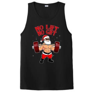 No Lift No Gift Funny Santa Weightlifting Gym Bodybuilder PosiCharge Competitor Tank