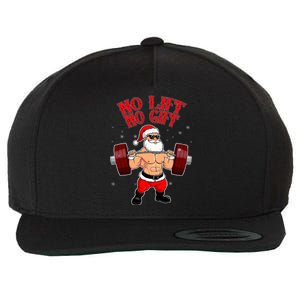 No Lift No Gift Funny Santa Weightlifting Gym Bodybuilder Wool Snapback Cap