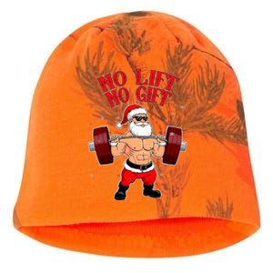 No Lift No Gift Funny Santa Weightlifting Gym Bodybuilder Kati - Camo Knit Beanie