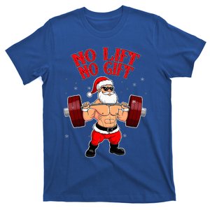 No Lift No Gift Funny Santa Weightlifting Gym Bodybuilder T-Shirt