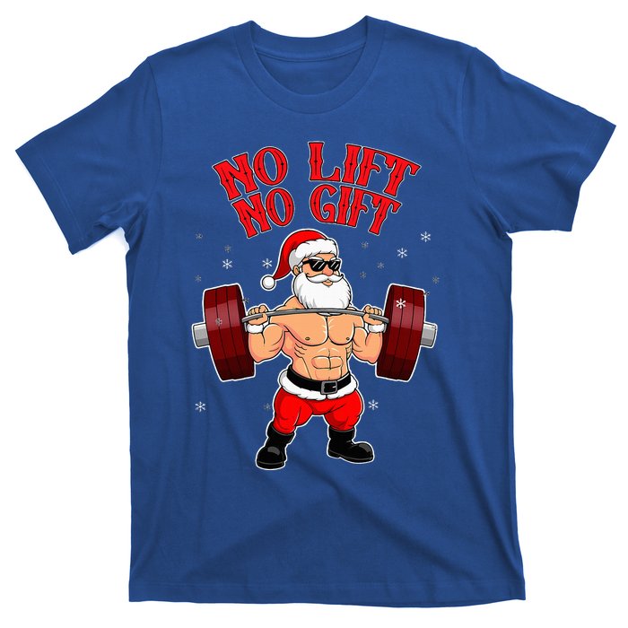 No Lift No Gift Funny Santa Weightlifting Gym Bodybuilder T-Shirt