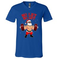 No Lift No Gift Funny Santa Weightlifting Gym Bodybuilder V-Neck T-Shirt