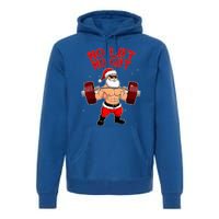 No Lift No Gift Funny Santa Weightlifting Gym Bodybuilder Premium Hoodie