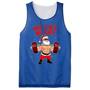 No Lift No Gift Funny Santa Weightlifting Gym Bodybuilder Mesh Reversible Basketball Jersey Tank