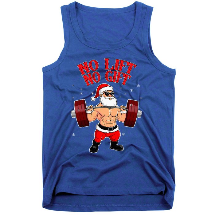 No Lift No Gift Funny Santa Weightlifting Gym Bodybuilder Tank Top