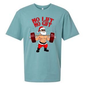 No Lift No Gift Funny Santa Weightlifting Gym Bodybuilder Sueded Cloud Jersey T-Shirt