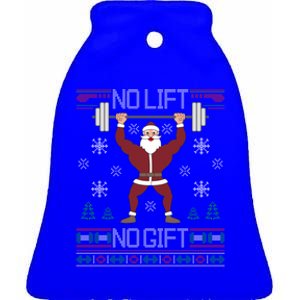 No Lift No Gift Ugly Christmas Gym Coach Santa Claus Meaningful Gift Ceramic Bell Ornament