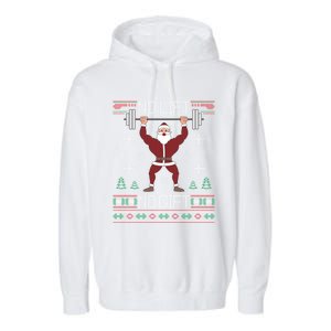 No Lift No Gift Ugly Christmas Gym Coach Santa Claus Meaningful Gift Garment-Dyed Fleece Hoodie