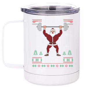 No Lift No Gift Ugly Christmas Gym Coach Santa Claus Meaningful Gift 12 oz Stainless Steel Tumbler Cup