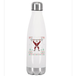 No Lift No Gift Ugly Christmas Gym Coach Santa Claus Meaningful Gift Stainless Steel Insulated Water Bottle