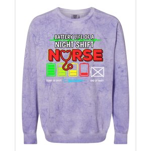 Nurse Lifesavers Nursing Energy Night Shift Battery Life Gift Colorblast Crewneck Sweatshirt