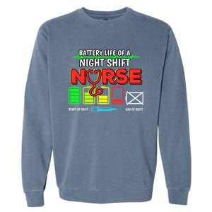 Nurse Lifesavers Nursing Energy Night Shift Battery Life Gift Garment-Dyed Sweatshirt