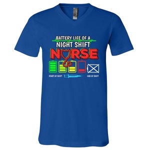 Nurse Lifesavers Nursing Energy Night Shift Battery Life Gift V-Neck T-Shirt