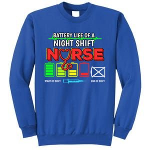 Nurse Lifesavers Nursing Energy Night Shift Battery Life Gift Tall Sweatshirt